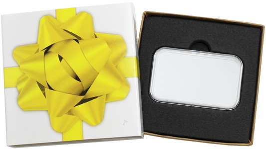 SilverTowne Natural Kraft Paper Gift Box with Yellow Bow Box Sleeve